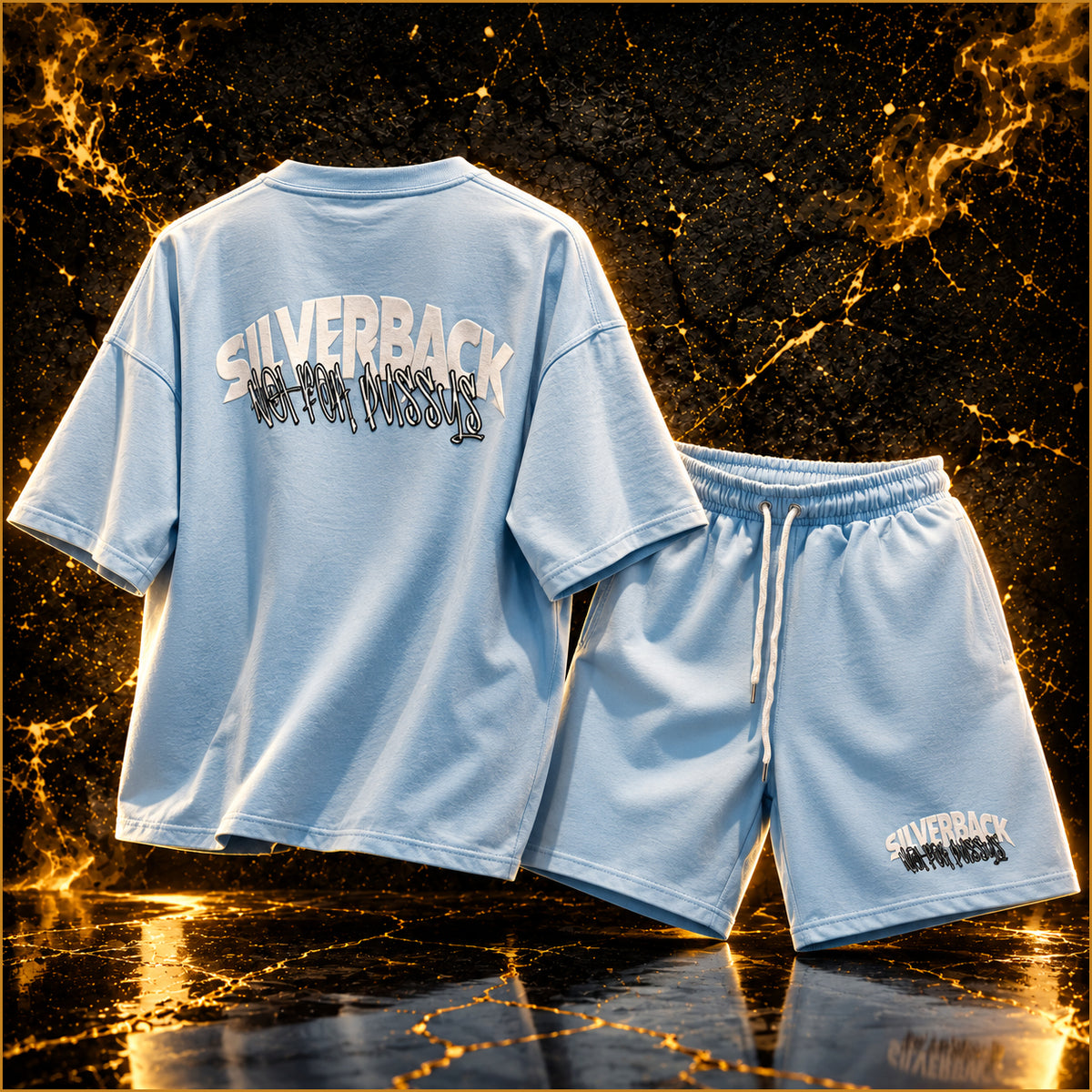 Silverback Street Set – Oversize Shirt und Shorts Blue