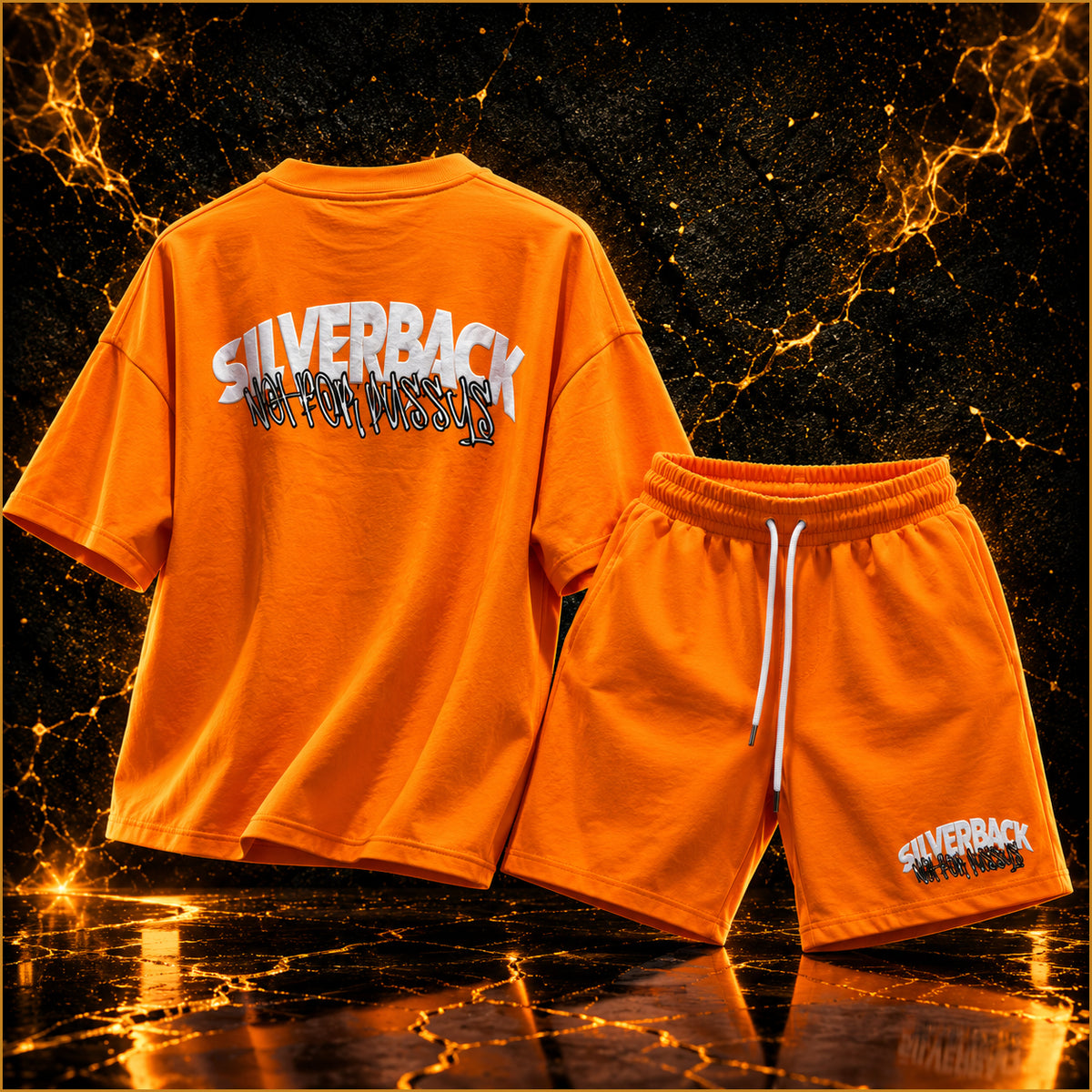 Silverback Street Set – Oversize Shirt und Shorts - Orange