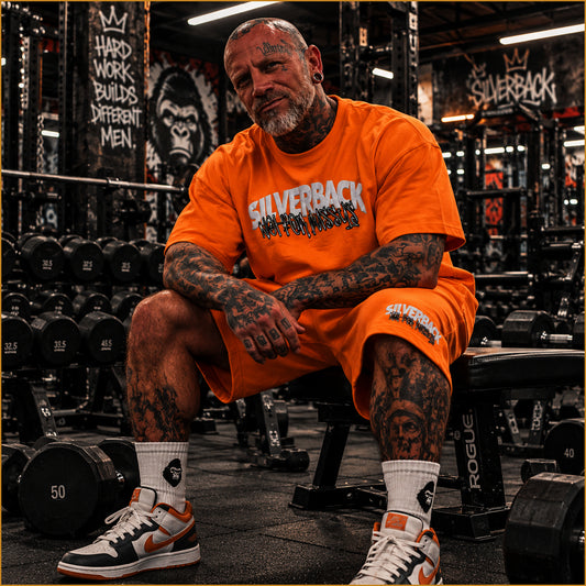 Silverback Street Set – Oversize Shirt und Shorts - Orange